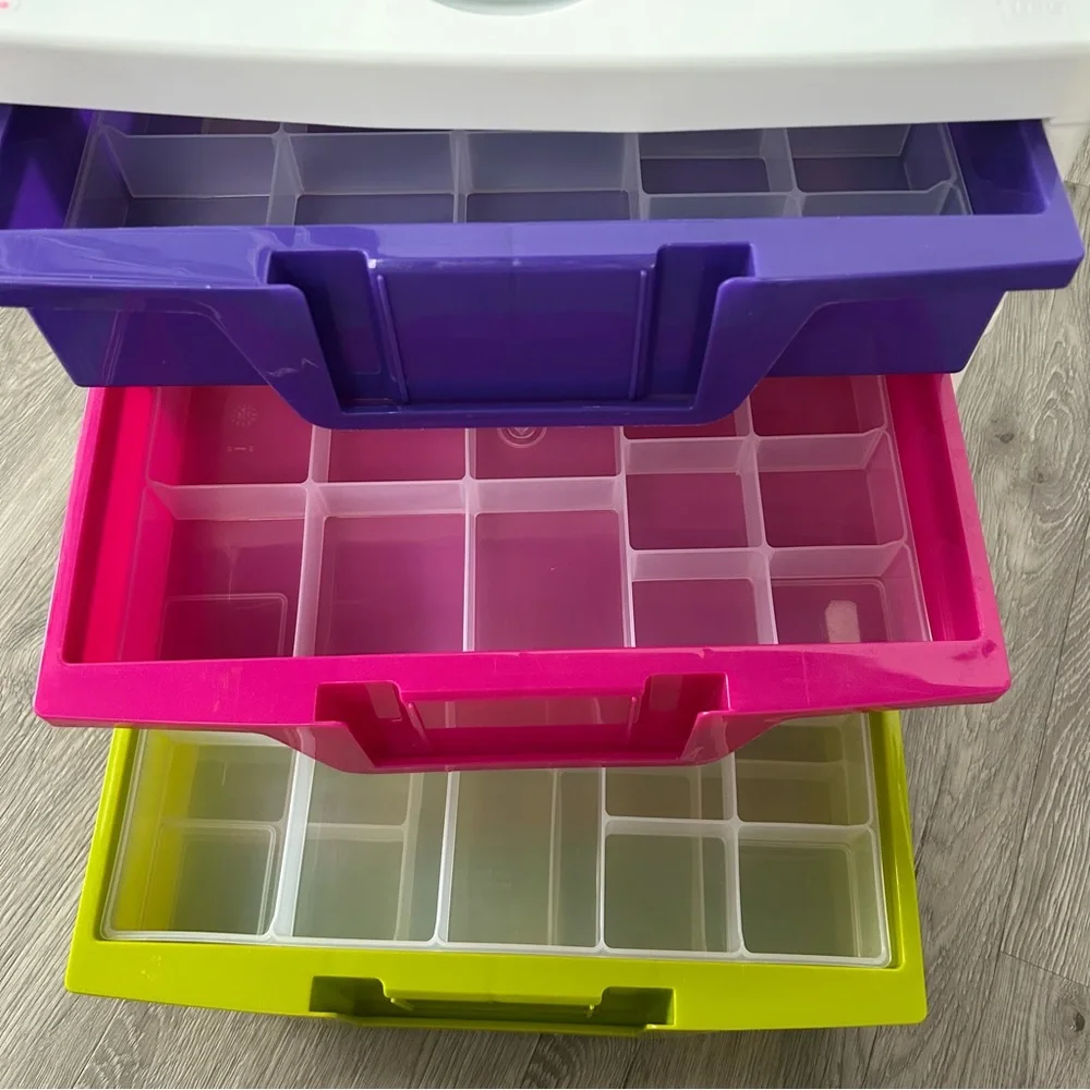 Lego Girls Iris Organizer Storage Container 3 Drawer Bin Friends Colors - Picture 2 of 9